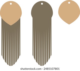 Fringed earrings. Eardrop element. Earrings vector