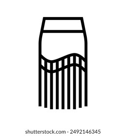 fringed skirts diy fashion handmade line icon vector. fringed skirts diy fashion handmade sign. isolated contour symbol black illustration