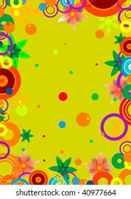 Fringing from colour circles and flowers