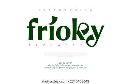 Frioky creative modern urban alphabet font. Digital abstract moslem, futuristic, fashion, sport, minimal technology typography. Simple numeric vector illustration