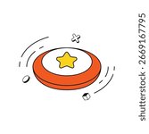 Frisbee Concept Vector Icon Eps 10 File 
