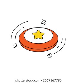 Frisbee Concept Vector Icon Eps 10 File 