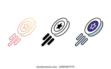 Frisbee Icon Design mit weißem Hintergrund Stock Illustration