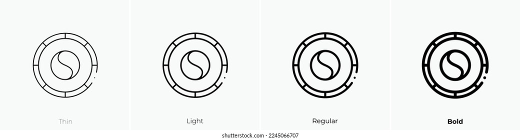 frisbee icon. Thin, Light Regular And Bold style design isolated on white background