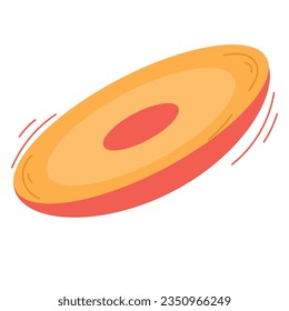 Frisbee. For a picnic. Icon. The object is isolated on a white background. Vector illustration.