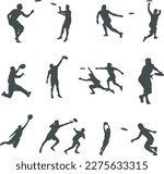 Frisbee Players Silhouette, Ultimate Frisbee Silhouette, Frisbee Svg, Ultimate Frisbee Player