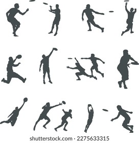 Frisbee Jugadores Silhouette, Ultimate Frisbee Silhouette, Frisbee Svg, Ultimate Frisbee Player