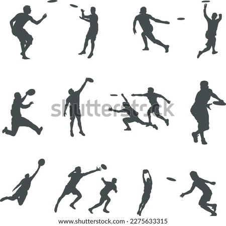 Frisbee Players Silhouette, Ultimate Frisbee Silhouette, Frisbee Svg, Ultimate Frisbee Player