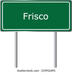 Frisco, Texas, road sign green vector illustration, road table, USA city