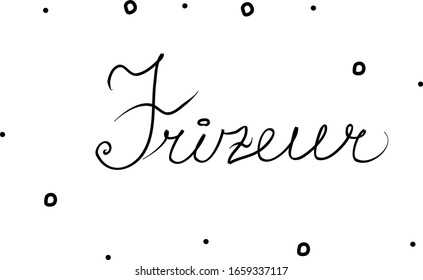 Friseur-Phrase handgeschrieben mit Kalligrafie-Pinsel. Barber auf Deutsch. Moderne Pinselkalligraphie. Einziges Wort schwarz