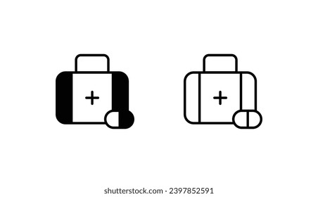 Frist Aid Kit icon design with white background stock illustration