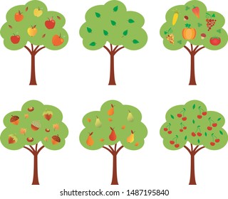 Frits and Vegetables Orchard Trees Vectors