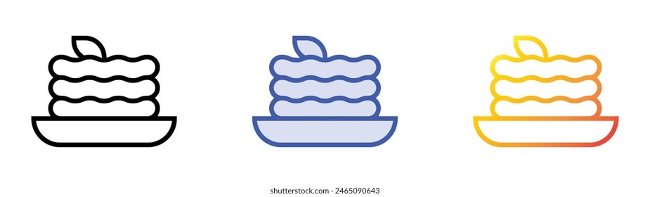 fritter icon. Linear, Blue Fill and Gradient Style Design Isolated On White Background