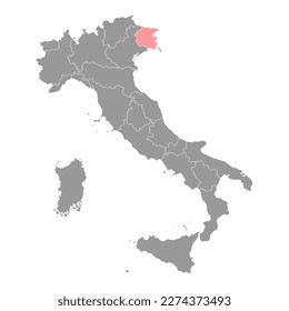 Friuli venezia giulia Map. Region of Italy. Vector illustration.