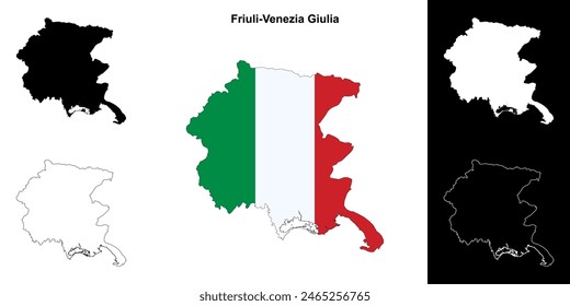 Friuli-Venezia Giulia blank outline map set