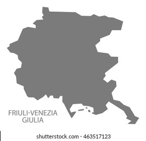 Friuli-Venezia Giulia Italy Map in grey