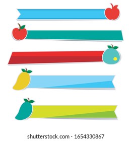 Friut paper and ribbon on white background