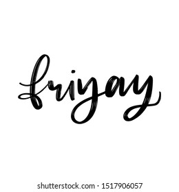 FRIYAY. VECTOR HAND LETTERING design for greeting cards, posters, T-shirts, banners, print invitations
