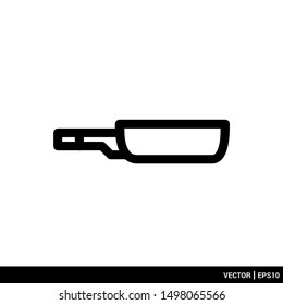 Friying pan icon. Cooking pan icon. Vector illustration logo template. EPS 10