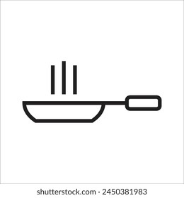 Bratpfanne Vektorgrafik Icon Line Vorlage