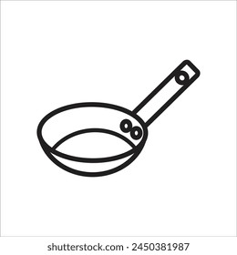 friying pan vector icon line template