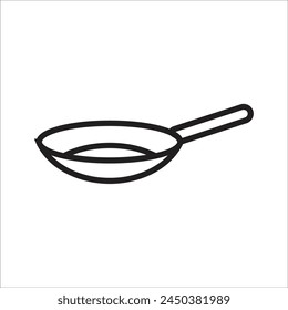 Plantilla de línea de icono de Vector de sartén