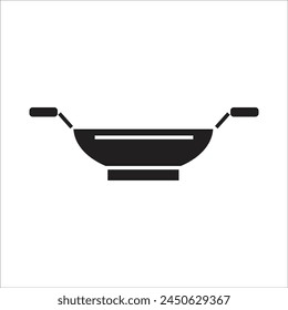 Plantilla de línea de icono de Vector de sartén