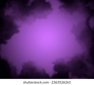 Frizzy magentapurple mist on a foggy dark background