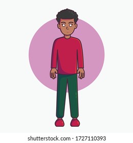 Frizzy People Vector Illustration. Mascot Cartoon character