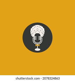 Logo de un podcast muy divertido. Plantilla de diseño de ilustración de vector