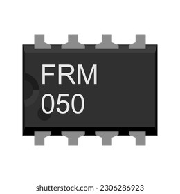 FRM050 PWM driver firmware chip vector illustration, providing graphic designers with a visual representation of the FRM050 chip used for controlling and driving PWM (Pulse Width Modulation) signals