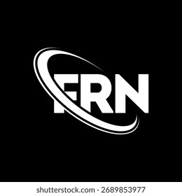 Logo de FRN. Carta FRN. Diseño del logotipo de la letra FRN. Logotipo de FRN inicial vinculado con el círculo y el logotipo del monograma en mayúscula. Tipografía FRN para tecnología, negocio y marca inmobiliaria.