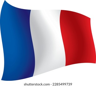 frnce flag , wave franc flag, vector image 