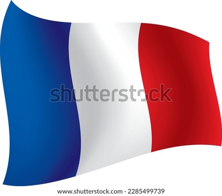 frnce flag , wave franc flag, vector image 