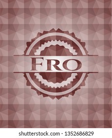 Fro red emblem with geometric pattern. Seamless.