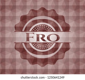 Fro red seamless polygonal badge.