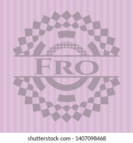 Fro vintage pink emblem. Vector Illustration. Detailed.