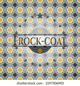 Frock-coat arabic badge background. Arabesque decoration.
