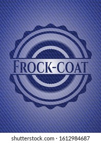 Frock-coat badge with denim background. Vector Illustration. Detailed.