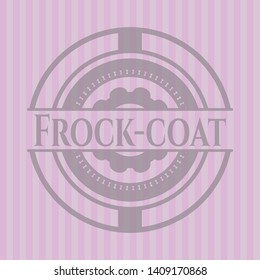 Frock-coat badge with pink background. Vector Illustration. Detailed.