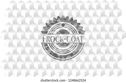 Frock-coat grey emblem with geometric cube white background