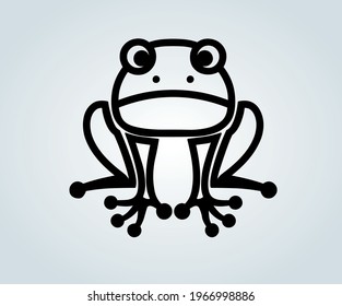 frog for abstract illustrations icon and silhouette of a frog