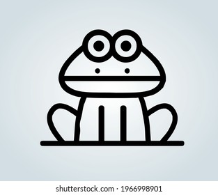 rana para ilustraciones abstractas icono y silueta de una rana