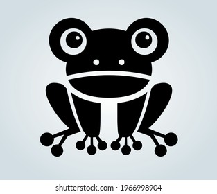 frog for abstract illustrations icon and silhouette of a frog