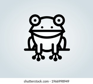 frog for abstract illustrations icon and silhouette of a frog