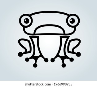 frog for abstract illustrations icon and silhouette of a frog