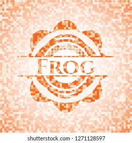 Frog abstract orange mosaic emblem