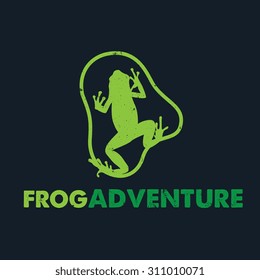 Frog Adventure Outdoor Travel Logo Template