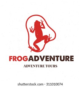 Frog Adventure Outdoor Travel Logo Template