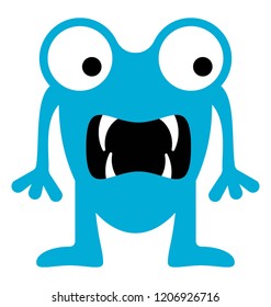 
Frog alien having sharp teeth 
